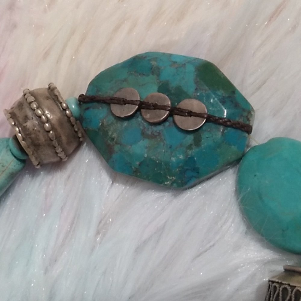SALE! Silpada Retired Turquoise & Sterling Silver Stretch Bracelet B2162 - Picture 5 of 9